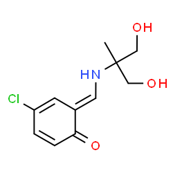ChemSpider 2D Image | (6E)-4-Chloro-6-{[(1,3-dihydroxy-2-methyl-2-propanyl)amino]methylene}-2,4-cyclohexadien-1-one | C11H14ClNO3