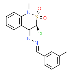 ChemSpider 2D Image | (3S,4Z)-3-Chloro-1-methyl-4-[(2E)-(3-methylbenzylidene)hydrazono]-3,4-dihydro-1H-2,1-benzothiazine 2,2-dioxide | C17H16ClN3O2S