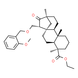 ChemSpider 2D Image | Ethyl (15beta)-15-{[(2-methoxybenzyl)oxy]methyl}-16-oxobeyeran-18-oate | C31H44O5
