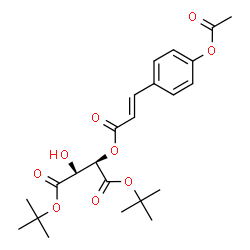 ChemSpider 2D Image | Bis(2-methyl-2-propanyl) (2R,3R)-2-{[(2E)-3-(4-acetoxyphenyl)-2-propenoyl]oxy}-3-hydroxysuccinate | C23H30O9