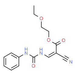 ChemSpider 2D Image | 2-Ethoxyethyl (2Z)-2-cyano-3-[(phenylcarbamoyl)amino]acrylate | C15H17N3O4
