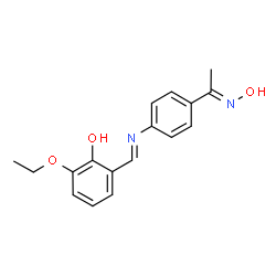 ChemSpider 2D Image | 2-Ethoxy-6-[(E)-({4-[(1E)-N-hydroxyethanimidoyl]phenyl}imino)methyl]phenol | C17H18N2O3