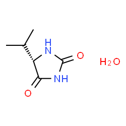 ChemSpider 2D Image | (5S)-5-Isopropyl-2,4-imidazolidinedione hydrate (1:1) | C6H12N2O3