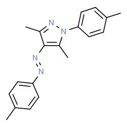 ChemSpider 2D Image | 3,5-Dimethyl-1-(4-methylphenyl)-4-[(E)-(4-methylphenyl)diazenyl]-1H-pyrazole | C19H20N4