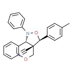 ChemSpider 2D Image | (3S,3aR,9bR)-3-(4-Methylphenyl)-1-phenyl-1,9b-dihydro-3H-chromeno[4,3-c][1,2]oxazole-3a(4H)-carbonitrile | C24H20N2O2