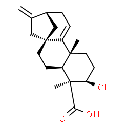 ChemSpider 2D Image | (3alpha,5beta,8alpha,10alpha,13alpha)-3-Hydroxykaura-9(11),16-dien-18-oic acid | C20H28O3