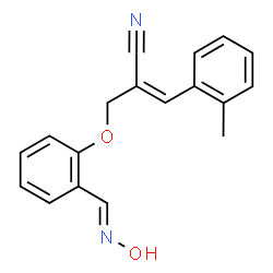 ChemSpider 2D Image | (2E)-2-({2-[(E)-(Hydroxyimino)methyl]phenoxy}methyl)-3-(2-methylphenyl)acrylonitrile | C18H16N2O2