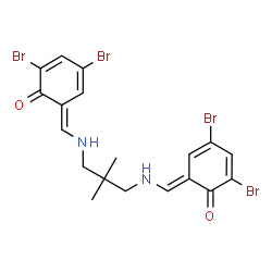 ChemSpider 2D Image | (6E,6'E)-6,6'-{(2,2-Dimethyl-1,3-propanediyl)bis[imino(E)methylylidene]}bis(2,4-dibromo-2,4-cyclohexadien-1-one) | C19H18Br4N2O2