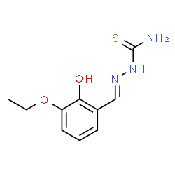 ChemSpider 2D Image | (2E)-2-(3-Ethoxy-2-hydroxybenzylidene)hydrazinecarbothioamide | C10H13N3O2S