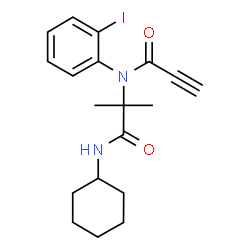 ChemSpider 2D Image | N-Cyclohexyl-N~2~-(2-iodophenyl)-2-methyl-N~2~-propioloylalaninamide | C19H23IN2O2
