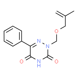ChemSpider 2D Image | 2-{[(2-Methyl-2-propen-1-yl)oxy]methyl}-6-phenyl-1,2,4-triazine-3,5(2H,4H)-dione | C14H15N3O3