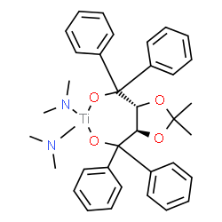 ChemSpider 2D Image | {[(4R,5R)-2,2-Dimethyl-1,3-dioxolane-4,5-diyl]bis(diphenylmethanolato-kappaO)(2-)}[bis(N-methylmethanaminato)]titanium | C35H40N2O4Ti