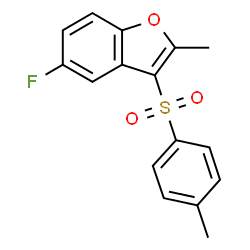 ChemSpider 2D Image | 5-Fluoro-2-methyl-3-[(4-methylphenyl)sulfonyl]-1-benzofuran | C16H13FO3S