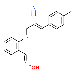 ChemSpider 2D Image | (2E)-2-({2-[(E)-(Hydroxyimino)methyl]phenoxy}methyl)-3-(4-methylphenyl)acrylonitrile | C18H16N2O2