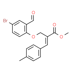 ChemSpider 2D Image | Methyl (2E)-2-[(4-bromo-2-formylphenoxy)methyl]-3-(4-methylphenyl)acrylate | C19H17BrO4