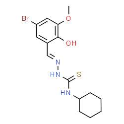 ChemSpider 2D Image | (2E)-2-(5-Bromo-2-hydroxy-3-methoxybenzylidene)-N-cyclohexylhydrazinecarbothioamide | C15H20BrN3O2S