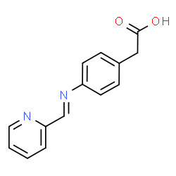 ChemSpider 2D Image | {4-[(E)-(2-Pyridinylmethylene)amino]phenyl}acetic acid | C14H12N2O2