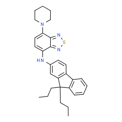 ChemSpider 2D Image | N-(9,9-Dipropyl-9H-fluoren-2-yl)-7-(1-piperidinyl)-2,1,3-benzothiadiazol-4-amine | C30H34N4S