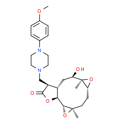 ChemSpider 2D Image | (1aR,1bS,4R,4aS,6R,6aR,7aR,9aR)-6-Hydroxy-4-{[4-(4-methoxyphenyl)-1-piperazinyl]methyl}-6a,9a-dimethyldecahydrobisoxireno[5,6:9,10]cyclodeca[1,2-b]furan-3(1bH)-one | C26H36N2O6