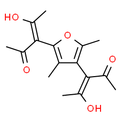 ChemSpider 2D Image | (3Z,3'Z)-3,3'-(3,5-Dimethyl-2,4-furandiyl)bis(4-hydroxy-3-penten-2-one) | C16H20O5