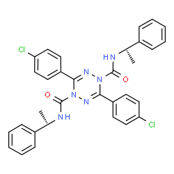 ChemSpider 2D Image | 3,6-Bis(4-chlorophenyl)-N,N'-bis[(1S)-1-phenylethyl]-1,2,4,5-tetrazine-1,4-dicarboxamide | C32H28Cl2N6O2