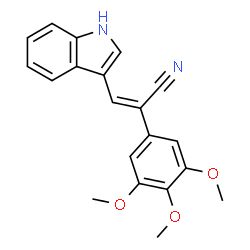 ChemSpider 2D Image | (2Z)-3-(1H-Indol-3-yl)-2-(3,4,5-trimethoxyphenyl)acrylonitrile | C20H18N2O3