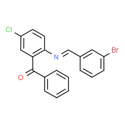 ChemSpider 2D Image | {2-[(E)-(3-Bromobenzylidene)amino]-5-chlorophenyl}(phenyl)methanone | C20H13BrClNO