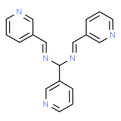 ChemSpider 2D Image | (E,E)-N,N'-(3-Pyridinylmethylene)bis[1-(3-pyridinyl)methanimine] | C18H15N5