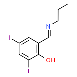 ChemSpider 2D Image | 2,4-Diiodo-6-[(E)-(propylimino)methyl]phenol | C10H11I2NO