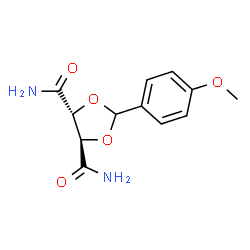 ChemSpider 2D Image | (4R,5R)-2-(4-Methoxyphenyl)-1,3-dioxolane-4,5-dicarboxamide | C12H14N2O5