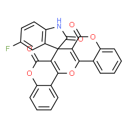 ChemSpider 2D Image | 5'-Fluoro-6H,8H-spiro[chromeno[3',4':5,6]pyrano[3,2-c]chromene-7,3'-indole]-2',6,8(1'H)-trione | C26H12FNO6