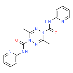 ChemSpider 2D Image | 3,6-Dimethyl-N,N'-di(2-pyridinyl)-1,2,4,5-tetrazine-1,4-dicarboxamide | C16H16N8O2