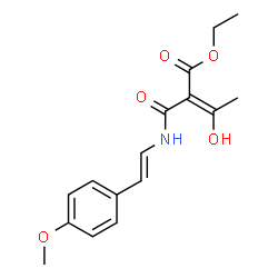 ChemSpider 2D Image | Ethyl (2E)-3-hydroxy-2-{[(E)-2-(4-methoxyphenyl)vinyl]carbamoyl}-2-butenoate | C16H19NO5