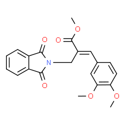 ChemSpider 2D Image | Methyl (2E)-3-(3,4-dimethoxyphenyl)-2-[(1,3-dioxo-1,3-dihydro-2H-isoindol-2-yl)methyl]acrylate | C21H19NO6