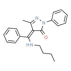 ChemSpider 2D Image | (4Z)-4-[(Butylamino)(phenyl)methylene]-5-methyl-2-phenyl-2,4-dihydro-3H-pyrazol-3-one | C21H23N3O