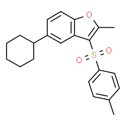 ChemSpider 2D Image | 5-Cyclohexyl-2-methyl-3-[(4-methylphenyl)sulfonyl]-1-benzofuran | C22H24O3S