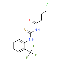 ChemSpider 2D Image | 4-Chloro-N-{[2-(trifluoromethyl)phenyl]carbamothioyl}butanamide | C12H12ClF3N2OS