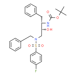 ChemSpider 2D Image | 2-Methyl-2-propanyl [(2S,3R)-4-{benzyl[(4-fluorophenyl)sulfonyl]amino}-3-hydroxy-1-phenyl-2-butanyl]carbamate | C28H33FN2O5S