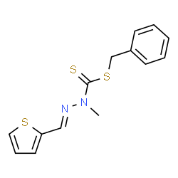 ChemSpider 2D Image | Benzyl (2E)-1-methyl-2-(2-thienylmethylene)hydrazinecarbodithioate | C14H14N2S3