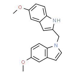ChemSpider 2D Image | 5-Methoxy-1-[(5-methoxy-1H-indol-2-yl)methyl]-1H-indole | C19H18N2O2