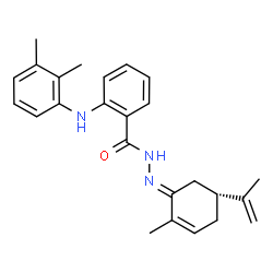 ChemSpider 2D Image | 2-[(2,3-Dimethylphenyl)amino]-N'-[(1E,5R)-5-isopropenyl-2-methyl-2-cyclohexen-1-ylidene]benzohydrazide | C25H29N3O