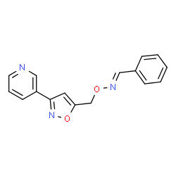 ChemSpider 2D Image | (E)-1-Phenyl-N-{[3-(3-pyridinyl)-1,2-oxazol-5-yl]methoxy}methanimine | C16H13N3O2