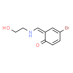 ChemSpider 2D Image | (6Z)-4-Bromo-6-{[(2-hydroxyethyl)amino]methylene}-2,4-cyclohexadien-1-one | C9H10BrNO2