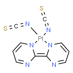 ChemSpider 2D Image | [2-(2(1H)-Pyrimidinylidene-kappaN~1~)-1,2-dihydropyrimidinato(2-)-kappaN~1~][bis(thiocyanato-kappaN)]platinum | C10H6N6PtS2