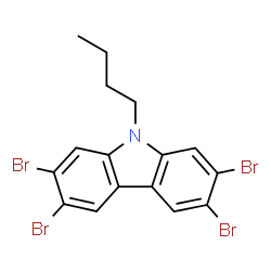ChemSpider 2D Image | 2,3,6,7-Tetrabromo-9-butyl-9H-carbazole | C16H13Br4N