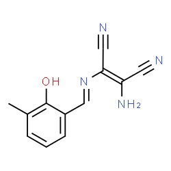 ChemSpider 2D Image | (2Z)-2-Amino-3-[(E)-(2-hydroxy-3-methylbenzylidene)amino]-2-butenedinitrile | C12H10N4O