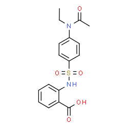 ChemSpider 2D Image | 2-[({4-[Acetyl(ethyl)amino]phenyl}sulfonyl)amino]benzoic acid | C17H18N2O5S