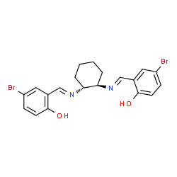 ChemSpider 2D Image | 2,2'-{(1R,2R)-1,2-Cyclohexanediylbis[nitrilo(E)methylylidene]}bis(4-bromophenol) | C20H20Br2N2O2