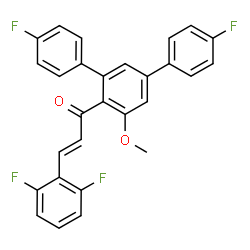 ChemSpider 2D Image | (2E)-1-(4,4''-Difluoro-5'-methoxy-1,1':3',1''-terphenyl-4'-yl)-3-(2,6-difluorophenyl)-2-propen-1-one | C28H18F4O2