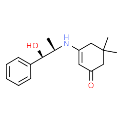 ChemSpider 2D Image | 3-{[(1R,2S)-1-Hydroxy-1-phenyl-2-propanyl]amino}-5,5-dimethyl-2-cyclohexen-1-one | C17H23NO2